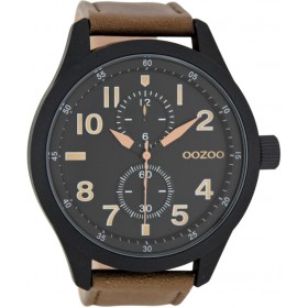 OOZOO Timepieces 51mm Brown Leather Strap C7502